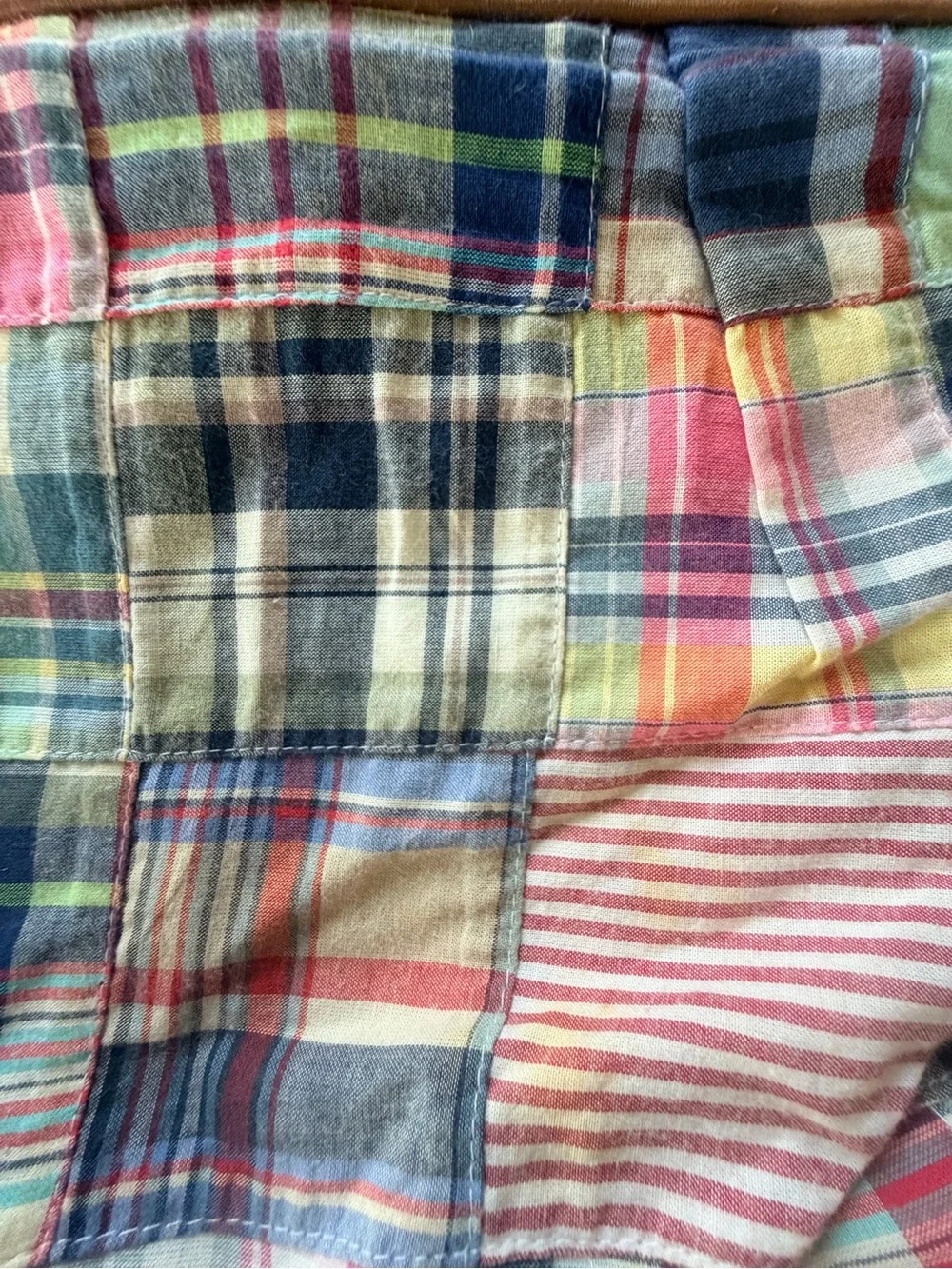 Tommy Hilfiger Madras Clutch with Brown Handle